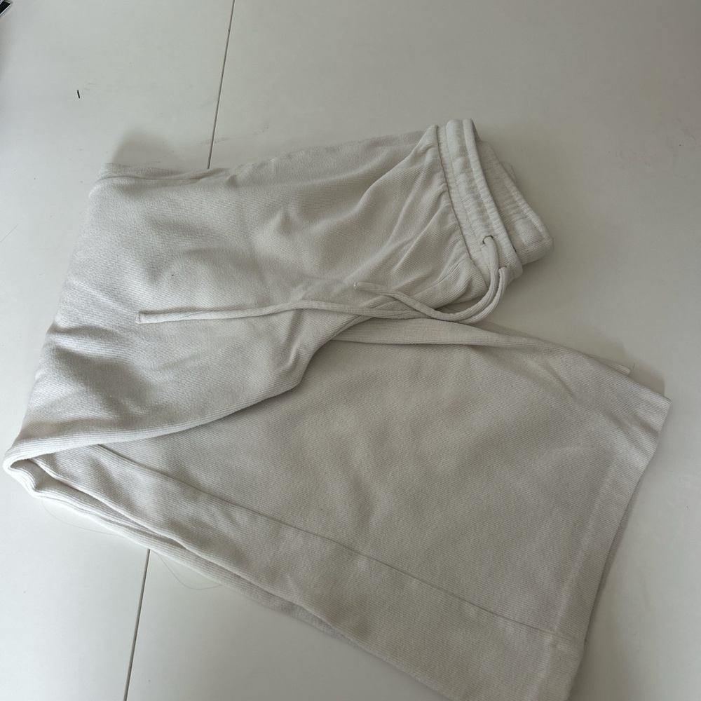 Zara Cream Ribbed Sweatpants
